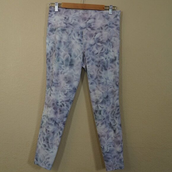 Athleta Salutation Stash Tight 7/8 Legging Abstract Grey Pink Pockets L Workout - Picture 3 of 10